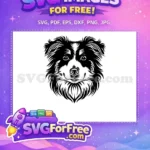 Free Furry Fluffy Dog Free Black White Vector Dog Heads Vector Free SVG - Instant Download