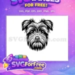 Free Shaggy Terrier Dog Free Black White Vector Free SVG - Instant Download