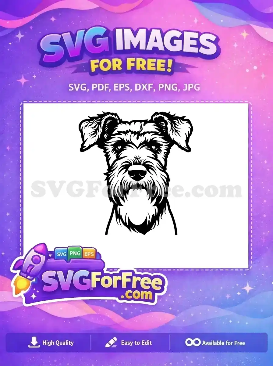 Free Schnauzer Free Vector Art Dog Heads Vector Free SVG