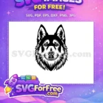 Free Black White Husky Free Expressive Dog Dog Heads Free SVG - Instant Download