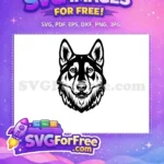 Free Black White Husky Free Vector Dog Head Free SVG - Instant Download