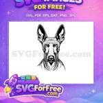 Free Black Outline Alert Free Pointed Ears Stylized Dog Heads Free SVG - Instant Download