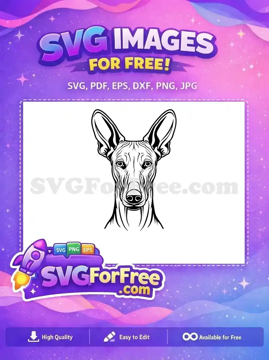 Free Large Ears Alert Dog Free Detailed Vector Dog Heads Free SVG