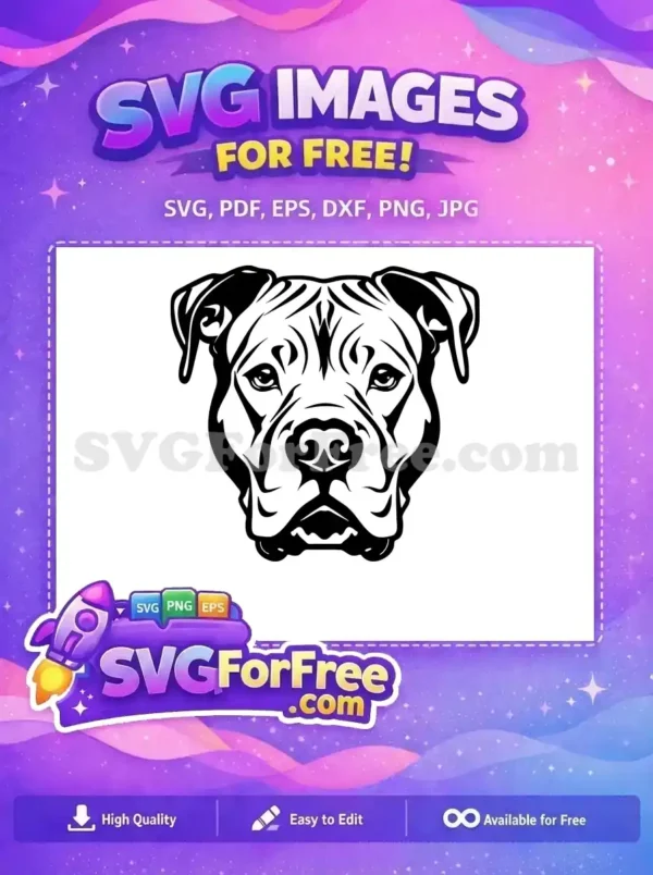 Free Pitbull Head Free Bold Vector Dog Lover Free SVG