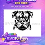 Free Bold Free Bulldog Dog Heads Vector Free SVG - Instant Download
