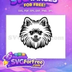 Free Cute Dog Head Free Simple Vector Dog Free SVG - Instant Download