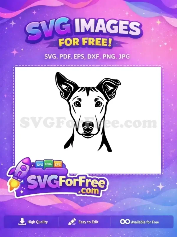 Free sleek monochrome dog head Free detailed canine portrait vector Free SVG
