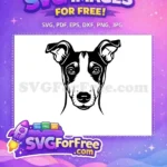 Free Black White Terrier Free Alert Face Dog Heads Vector Free SVG - Instant Download