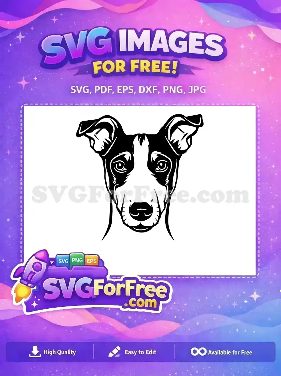 Free Black White Terrier Free Alert Face Dog Heads Vector Free SVG