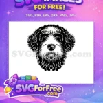 Free Curly Dog Head Free Monochrome Poodle Vector Free SVG - Instant Download