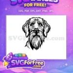 Free Shaggy Dog Free Black White Vector Art Free SVG - Instant Download