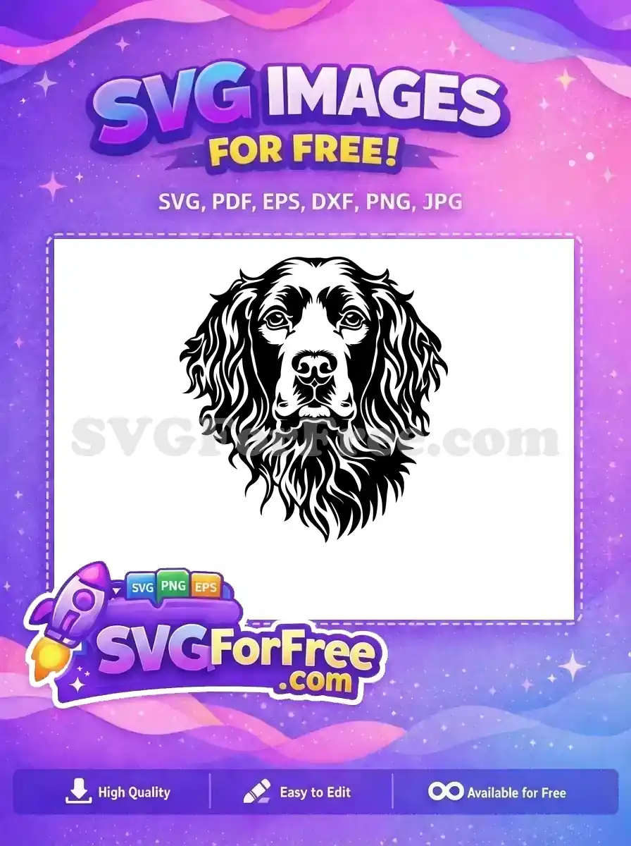 Free Detailed Vector Free Black White Dog Head Free SVG
