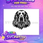 Free Long Haired Free Setter Head Dog Vector Free SVG - Instant Download