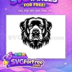 Free Black Shaggy Free Dog Head Vector Art Free SVG