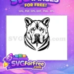 Free Akita Head Free Bold Outline Dog Heads Free SVG - Instant Download