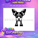 Free Black White Chihuahua Free Alert Big Ears Dog Heads Vector Free SVG - Instant Download
