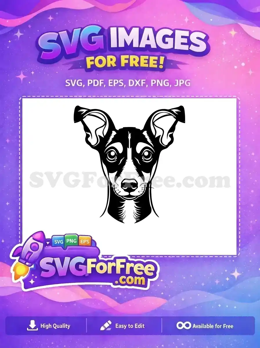 Free Black White Free Greyhound Face Dog Vector Free SVG