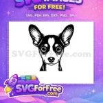 Free Black White Dog Free Cute Head Dog Heads Vector Free SVG - Instant Download