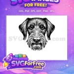 Free Scruffy Dog Free Black White Vector Art Free SVG - Instant Download