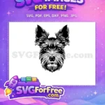 Free Shaggy Terrier Free Alert Eyes Dog Head Vector Free SVG - Instant Download