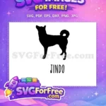 Free Black Jindo Silhouette Free Loyal Canine Outline Dog Lovers Free SVG - Instant Download