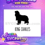 Free Black Silhouette Free King Charles Cavalier Dog Lovers Free SVG - Instant Download