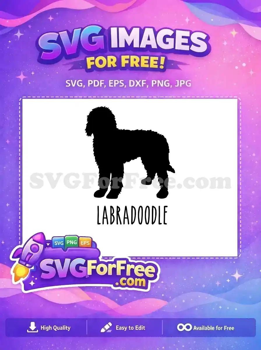 Free Fluffy Labradoodle Silhouette Free Adorable Pet Dog Lovers Free SVG