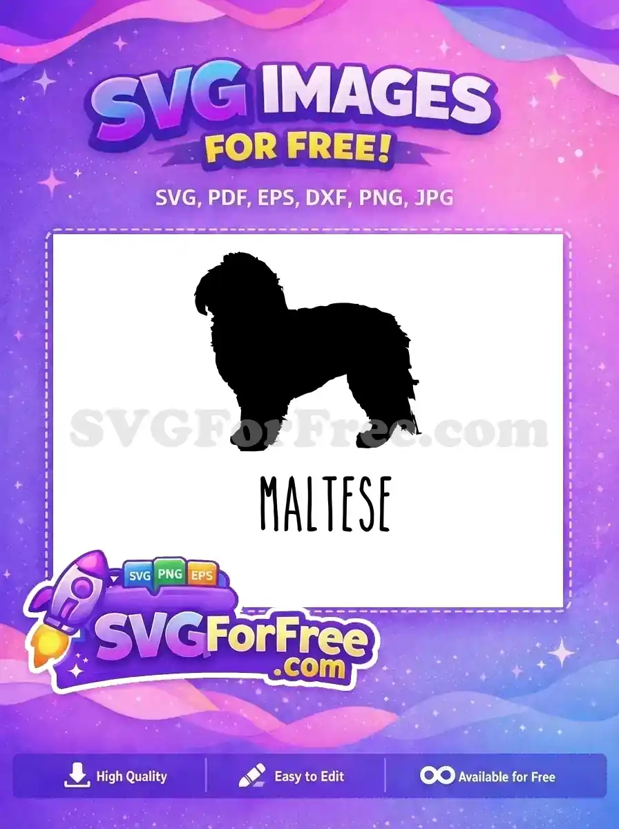 Free Maltese Dog Free Puppy Outline Dog Lovers Free SVG