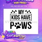 Free Paws Quote Free Black Leafy Dog Lovers Free SVG - Instant Download