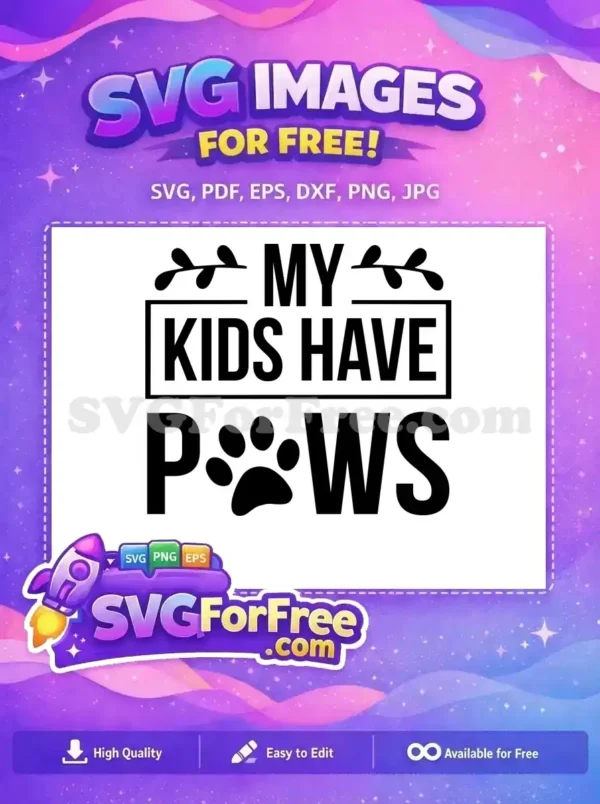 Free Paws Quote Free Black Leafy Dog Lovers Free SVG