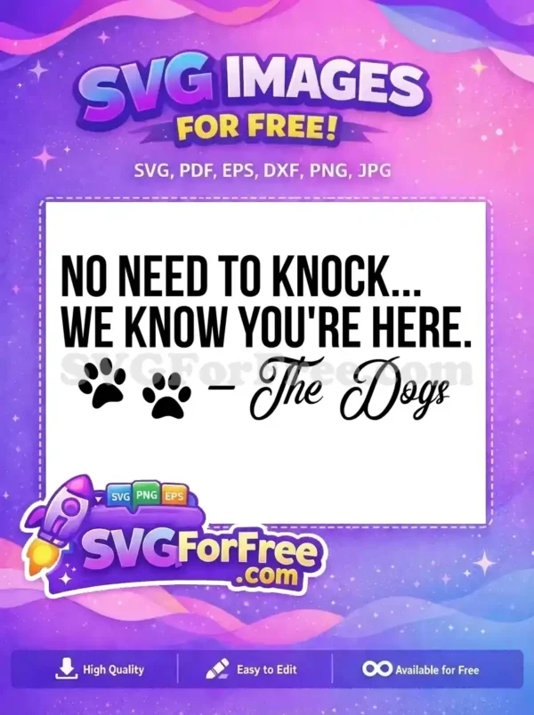 Free Knock Text Free Paw Prints Dog Lovers Free SVG