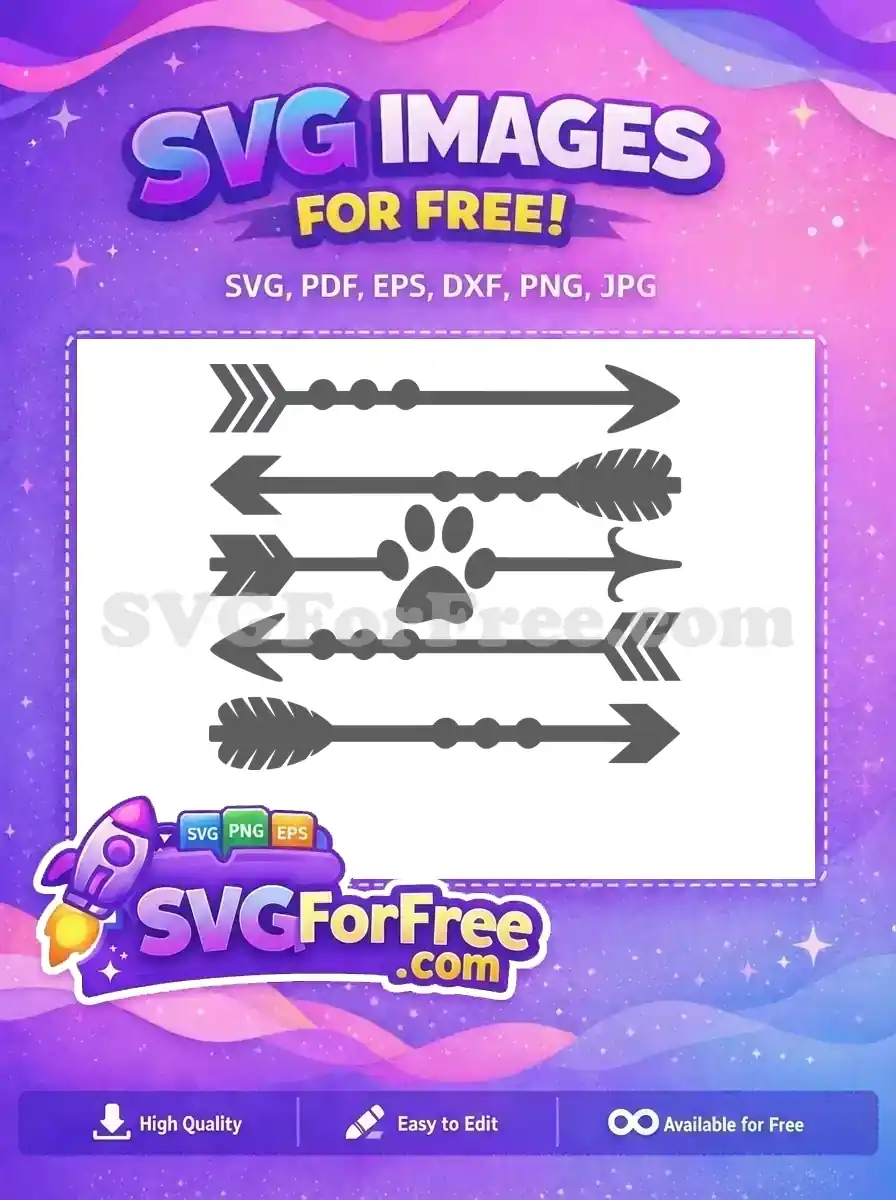 Free Dog Pawprint Symbol Free Boho Arrow Designs Dog Lovers Free SVG