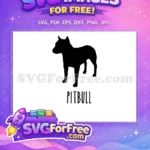 Free Black Pitbull Silhouette Free Loyal Companion Dog Lovers Free SVG - Instant Download