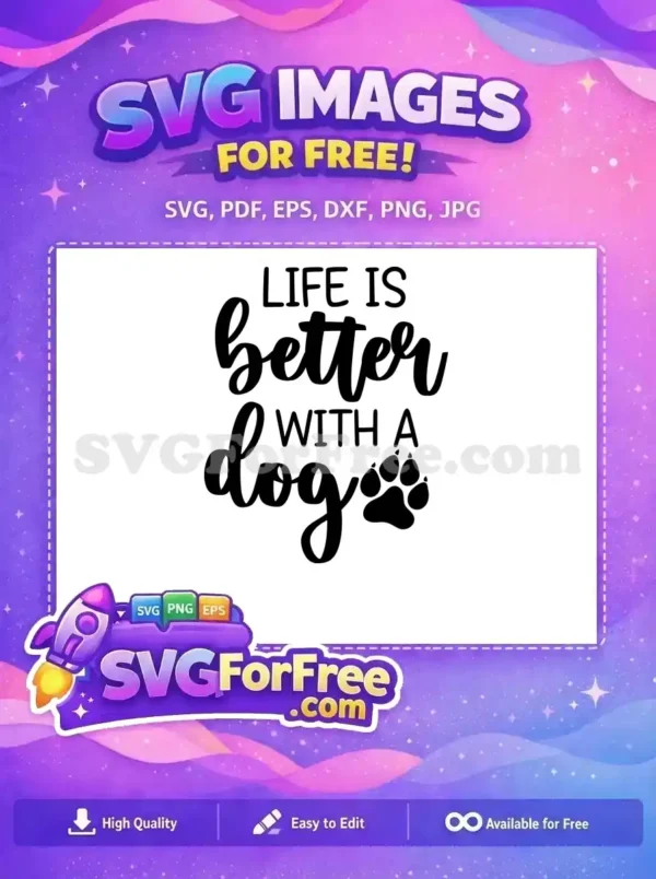 Free Dog Paw Free Heart Dog Lovers Free SVG 5
