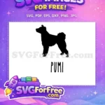 Free Black Pumi Silhouette Free Fluffy Tail Dog Lovers Free SVG - Instant Download