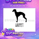 Free Black Whippet Silhouette Free Graceful Dog Lover Pet Art Free SVG - Instant Download
