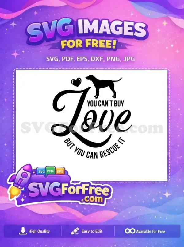 Free Black Dog Silhouette Free Rescue Love Quote Dog Lovers Free SVG