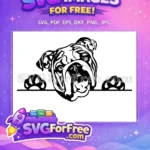 Free Peeking Bulldog Paws Free Detailed Wrinkled Face Dog Lovers Free SVG - Instant Download