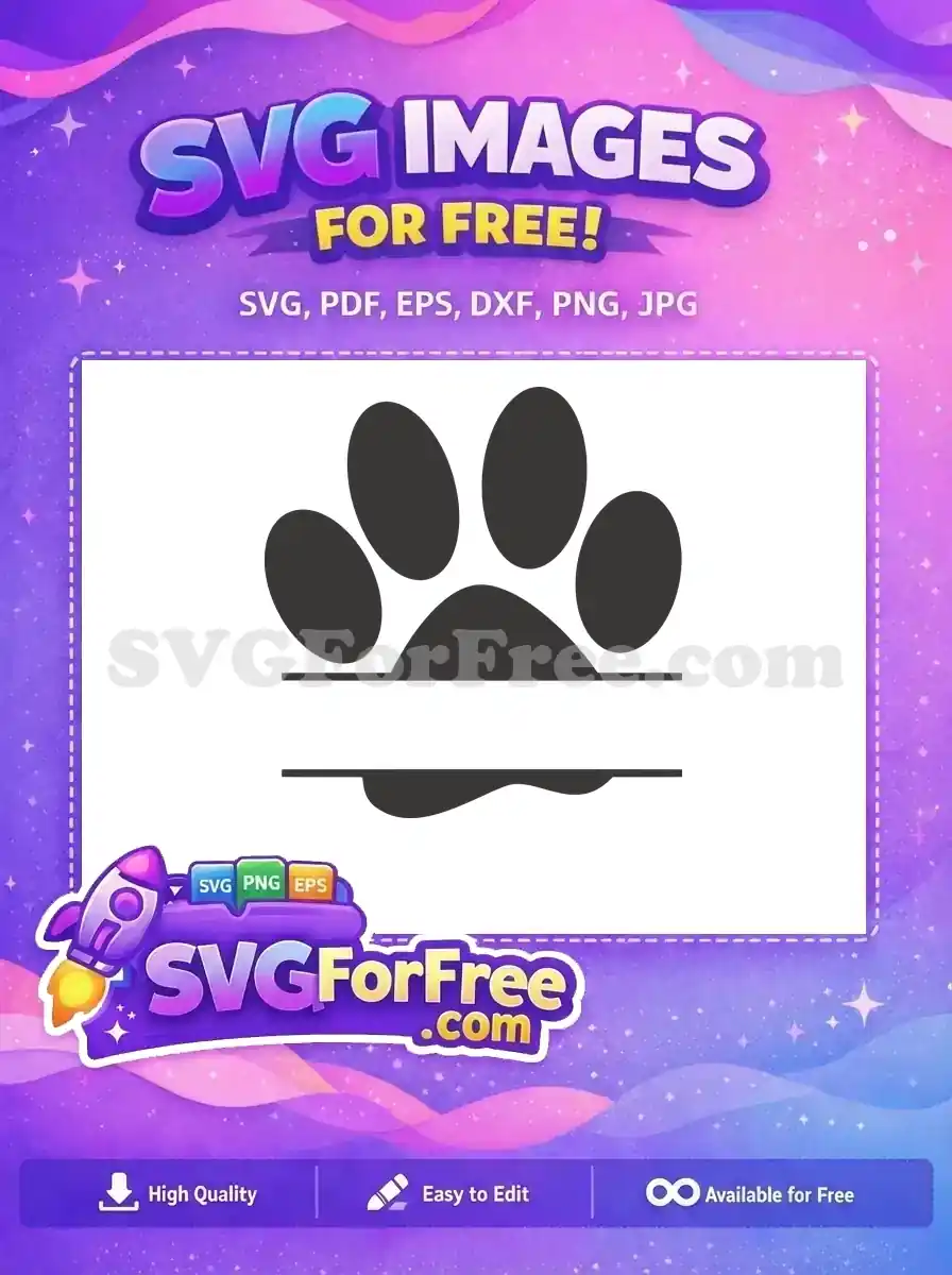 Free Split Paw Free Dog Lovers Paw Print Free SVG
