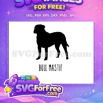 Free Bullmastiff Silhouette Free Dog Lovers Pet Design Free SVG - Instant Download