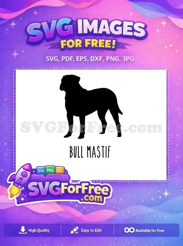 Free Bullmastiff Silhouette Free Dog Lovers Pet Design Free SVG