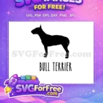 Free Bull Terrier Free Black Silhouette Dog Lovers Free SVG - Instant Download