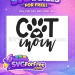 Free Black Cat Paw Print Free Heart Script Mom Cat Lovers Free SVG - Instant Download
