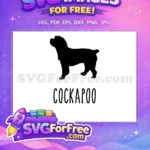 Free Black Cockapoo Silhouette Free Detailed Dog Lovers Adorable Pet Free SVG - Instant Download