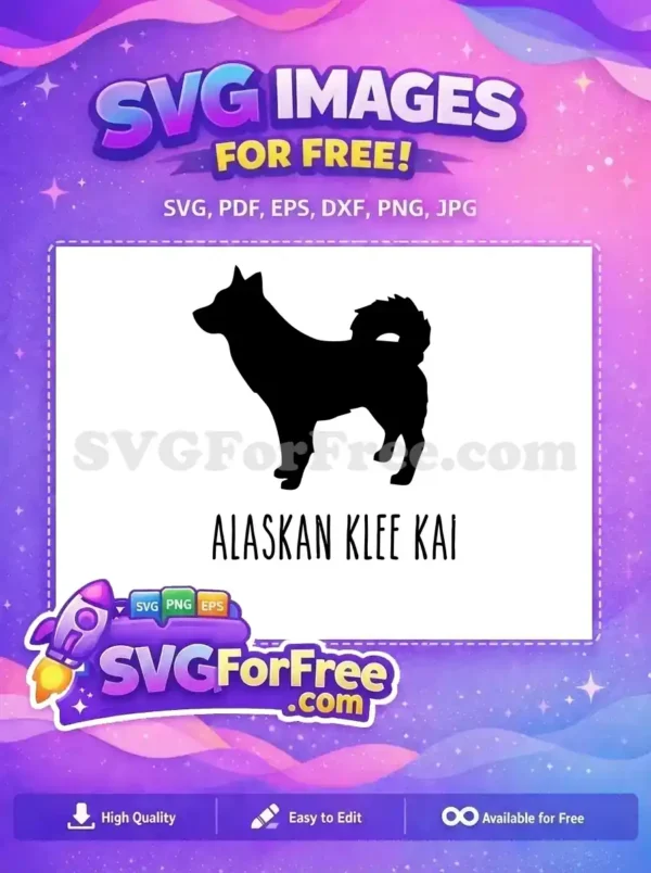 Free Black Alaskan Klee Kai Silhouette Free Dog Lovers Art Free SVG