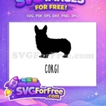 Free Black Corgi Silhouette Free Cute Dog Lovers Design Free SVG - Instant Download