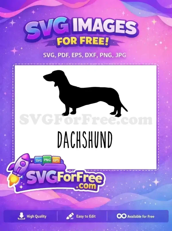 Free Black Dachshund Silhouette Free Dog Lovers Pet Artwork Free SVG