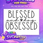 Free Blessed text Free Paw print Dog Lovers Free SVG - Instant Download