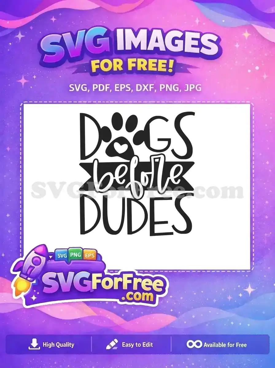 Free Dogs Dudes Free Heart Paw Dog Lovers Free SVG
