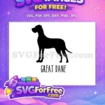 Free Great Dane Free Black Silhouette Dog Lovers Free SVG - Instant Download